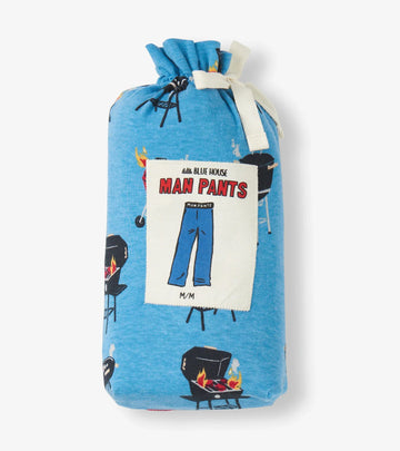 Little Blue House Flaming BBQS Man Pants